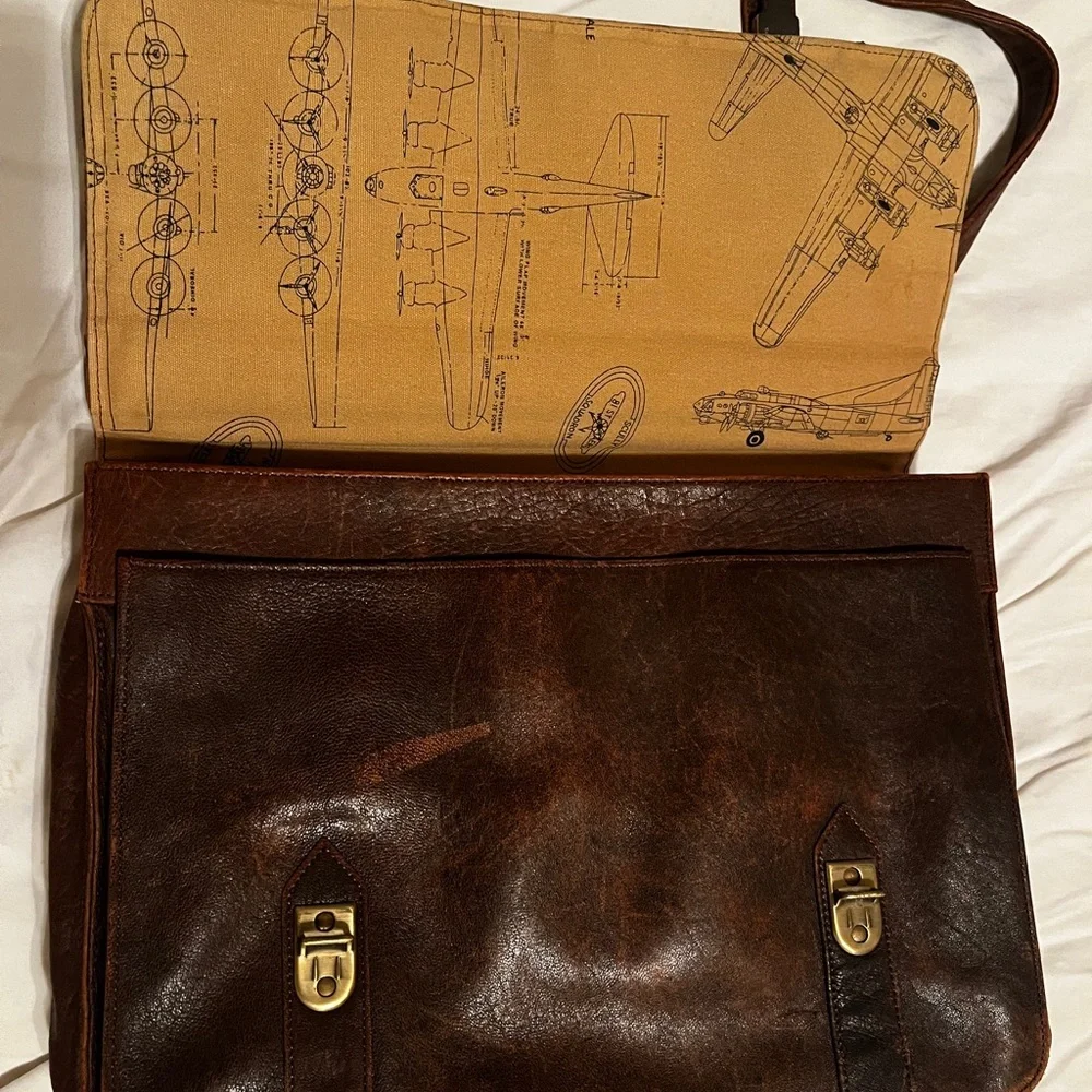 Leather briefcase; purchased from A.G. Russell knives company.